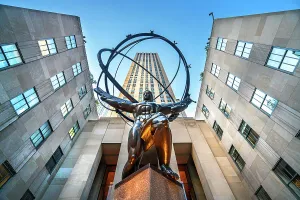 Statue Prints: New York City, Manhattan, Rockefeller Center, Atlas statue