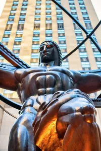 New York City, Manhattan, Rockefeller Center, Atlas statue