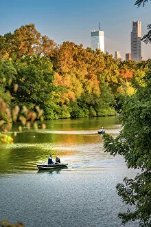 : New York City, Manhattan, row boating in Central Park