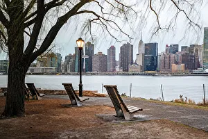 Lamp Prints: New York City, Manhattan skyline seen from Long Island City in Queens