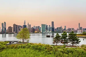 Tranquility Prints: New York City, Midtown Skyline from Long Island City South Park