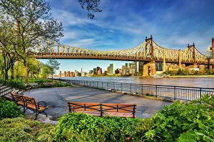 Water Front Prints: New York City, Queensbridge Park, Queensboro Bridge, East River & Midtown Manhattan
