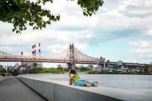 Girl Prints: New York City, Roosevelt Island with view of Ed Koch Bridge, Queensboro bridge