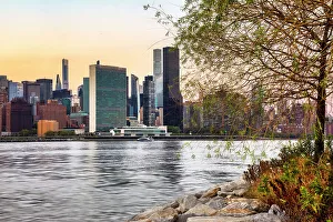Rm310 Prints: New York City, United Nations Skyline from Long Island City South Park