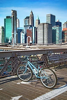 Images Dated 23rd November 2020: New York City, View of Lower Manhattan from Brooklyn Bridge