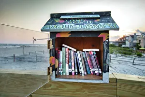 Summer Prints: New York, Long Island, Long Beach, Beach Library, Little Free Library