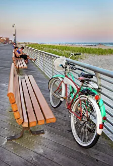 New York, Long Island, Long Beach, Boardwalk Scene