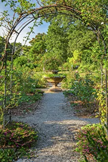 Waterfountain Prints: New York, Roslyn Heights, Clark Botanic Garden, water fountain