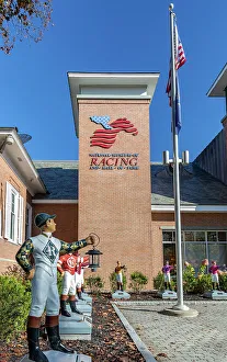 New York, Saratoga Springs, Jockey statues at National Museum of Racing and Hall of Fame