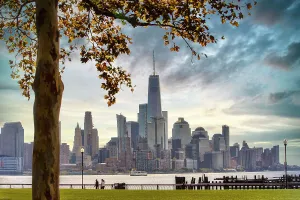 Cities Prints: NJ, views of lower Manhattan from Hoboken waterfront, Pier A