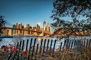 Freedom Tower Prints: NY, NYC, Brooklyn, Brooklyn Bridge and Lower Manhattan in the background