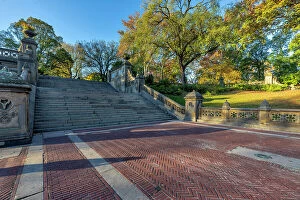 Images Dated 16th November 2021: NY, NYC, Central Park, Bethesda Terrace stairway