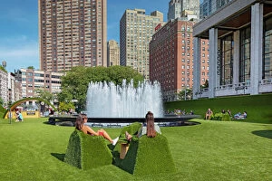 Images Dated 15th August 2021: NY, NYC, Lincoln Center, The Green, public lawn, installation by designer Mimi Lien