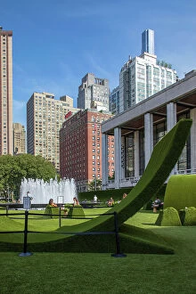 Images Dated 15th August 2021: NY, NYC, Lincoln Center, The Green, public lawn, installation by designer Mimi Lien