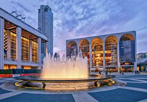 Waterfountain Prints: NY, NYC, Manhattan, Lincoln Center for the Performing Arts, Revson Fountain