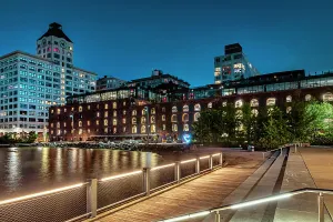 Water Front Prints: NYC, Brooklyn, Dumbo, Brooklyn Bridge Park, Clock Tower Building and Empire Stores
