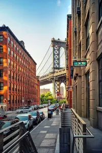 Icon Prints: NYC, Brooklyn, Dumbo, Washington Street and views of Manhattan Bridge