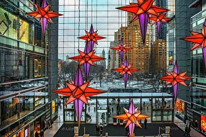 Light Prints: NYC, Manhattan, Columbus Circle, Time Warner Center, Christmas Decorations