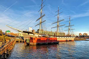 Lower Manhattan Prints: NYC, Manhattan, South Street Seaport Pier 17, Tall Ship Wavertree