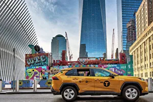 Freedom Tower Prints: NYC, Manhattan, View of Freedom Tower and Oculus, Transportation Hub from Fulton Street
