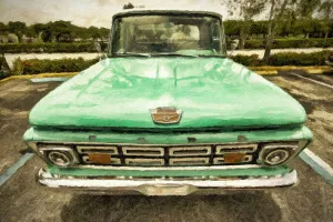 Auto Prints: Old Ford 1960's F-100 classic pickup truck