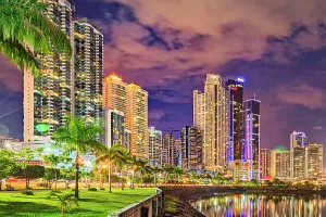 Building Prints: Panama, Panama city, skyline at night