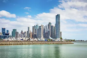 Sbs Scenic 02 Prints: Panama, Panama City, View of Punta Paitilla area across Panama Bay