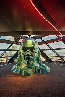 Skyscraper Prints: Pennsylvania, Philadelphia, Giant Geometric Benjamin Franklin Head at the One Liberty Observation Deck
