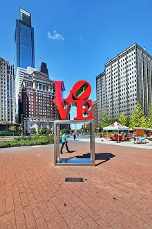 Waterfountain Prints: Pennsylvania, Philadelphia, Love Sculpture by Robert Indiana at The Love Park