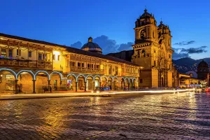 Peru, Cuzco, Church of the Society of Jesus at Plaza de Armas