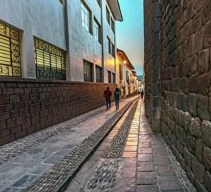 Images Dated 8th December 2023: Peru, Cuzco city, Inca passage, pedestrian walkway