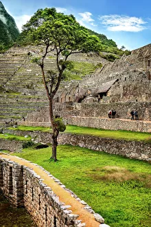 Vertical Prints: Peru, Cuzco, Machu Picchu, Inca fortress, archeological site
