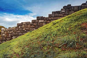 Peru, Cuzco, Saksaywaman ruins, detail of wall