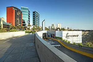 Cities Prints: Peru, Lima, Miraflores, underground Larcomar shopping mall and JW Marriot Hotel