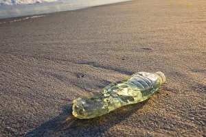 Blue Hour Prints: Plastic bottle on a beach