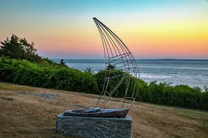 Rhode Island, Newport, Sailboat sculpture, Castle Hill Inn