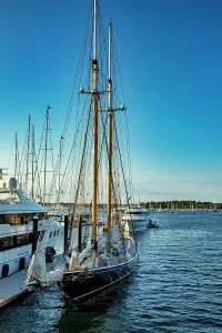 Harbor Prints: Rhode Island, Newport, Ships at Harbor Island Marina