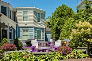 Home Prints: Rhode Island, Newport, Typical houses with outdoor deck