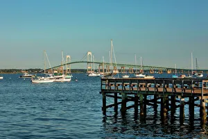 Pier Prints: Rhode Island, Newport, View of Claiborne Pell Bridge