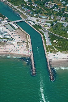 Aerial Picture Prints: Rhode Island, Weekapaug Inlet with Dunes Park and Fenway Beach