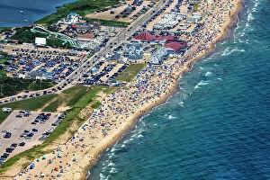 Images Dated 9th August 2020: Rhode Island, Westerly, Aerial of Misquamicut State Beach