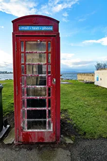 Auto Prints: Scotland, Portmahomack, Highland, red phone booth