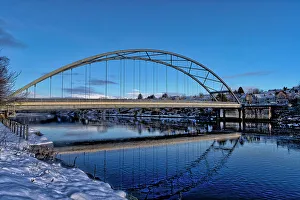 Winter Prints: Scotland, Sutherland, Highland, Bonar Bridge over Kyle of Sutherland