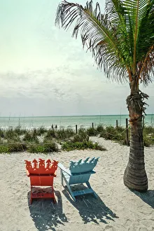Sbs Florida 02 Prints: Southwest Florida, Gulf of Mexico, Captiva Island, beach chairs