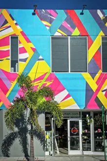Sidewalk Prints: USA, Florida, Miami, Wynwood Art District