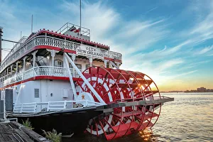 Paddle Boat Prints: USA, Louisiana, New Orleans, City of New Orleans Steamboat on The Mississippi River