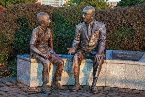 Images Dated 8th March 2021: USA, Louisiana, New Orleans, Statue of Malcolm Woldenberg at Woldenberg Riverfront Park