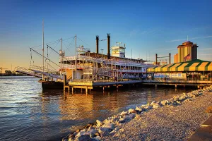 Love Prints: USA, Louisiana, New Orleans, waterfront by steamboat Natchez