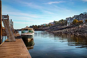 Stairs Prints: USA, Maine, Ogunquit, Canal into Perkins Cove