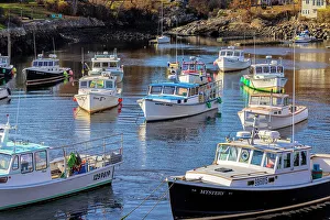 Maine Prints: USA, Maine, Ogunquit, Lobster Boats on Perkins Cove